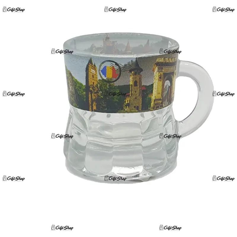Pahar pentru lichior/snaps realizat din sticla, design romania